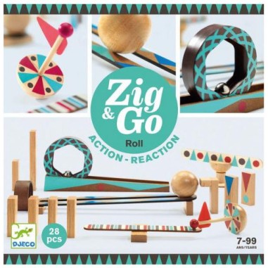 Jeu de construction action-réaction : zig & go : 28 pièces - djeco - Djeco