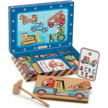 Véhicules tap tap - jeu de construction éducatif - Djeco Véhicules tap tap - jeu de construction éducatif - Djeco