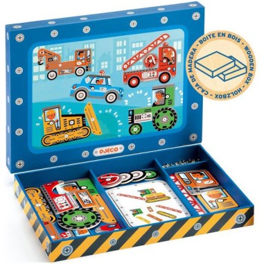 Véhicules tap tap - jeu de construction éducatif - Djeco Véhicules tap tap - jeu de construction éducatif - Djeco