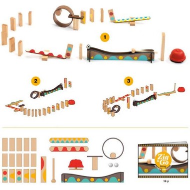 Zig & Go Dring jeu de construction de parcours 25 pièces Djeco Zig & Go Dring jeu de construction de parcours 25 pièces Djeco