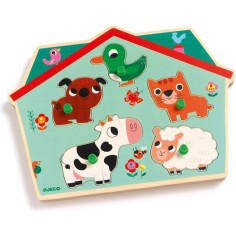 Encastrement musical 5 pièces en bois - ouaf woof sonore - djeco - Djeco 2