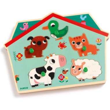 Encastrement musical 5 pièces en bois - ouaf woof sonore - djeco - Djeco Encastrement musical 5 pièces en bois - ouaf woof sonore - djeco - Djeco