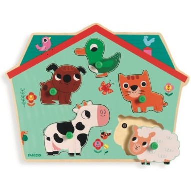 Encastrement musical 5 pièces en bois - ouaf woof sonore - djeco - Djeco Encastrement musical 5 pièces en bois - ouaf woof sonore - djeco - Djeco