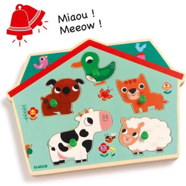 Encastrement musical 5 pièces en bois - ouaf woof sonore - djeco - Djeco Encastrement musical 5 pièces en bois - ouaf woof sonore - djeco - Djeco