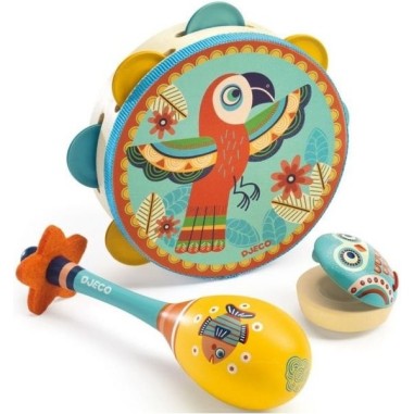 Set musical tambourin, maracas et castagnette Animambo - Djeco Set musical tambourin, maracas et castagnette Animambo - Djeco