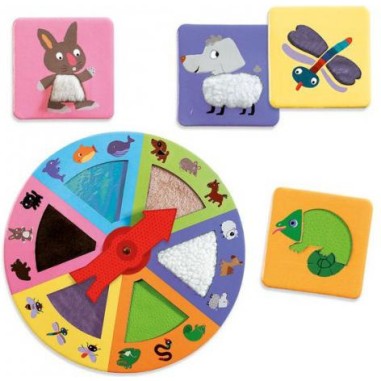 Tactilo loto animaux - jeu éducatif sur le toucher - Djeco Tactilo loto animaux - jeu éducatif sur le toucher - Djeco