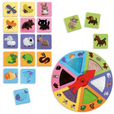 Tactilo loto animaux - jeu éducatif sur le toucher - Djeco Tactilo loto animaux - jeu éducatif sur le toucher - Djeco