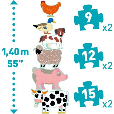 Puzzle Geant - Honoré & ses amis - Jeux de société Enfants - Djeco Puzzle Geant - Honoré & ses amis - Jeux de société Enfants - Djeco