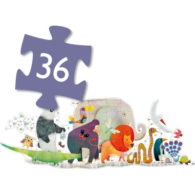Puzzle Geant La parade des Animaux- 36 pièces - Jeux classiques - Jeux de société - Djeco Puzzle Geant La parade des Animaux- 36 pièces - Jeux classiques - Jeux de société - Djeco