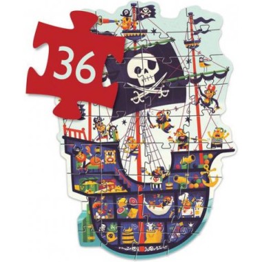 Puzzle Geant : Le Bateau des Pirates – 36 Pièces - Jeux classiques - Djeco Puzzle Geant : Le Bateau des Pirates – 36 Pièces - Jeux classiques - Djeco