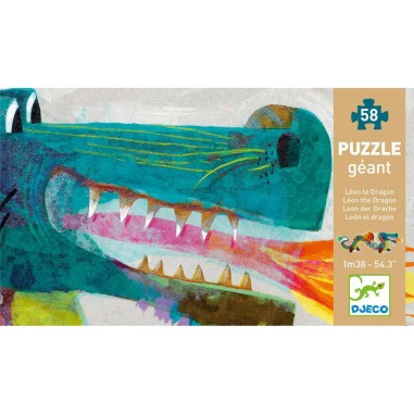 Puzzle géant Léon le dragon- 58 pièces - Jeux classiques - Jeux de société - Djeco