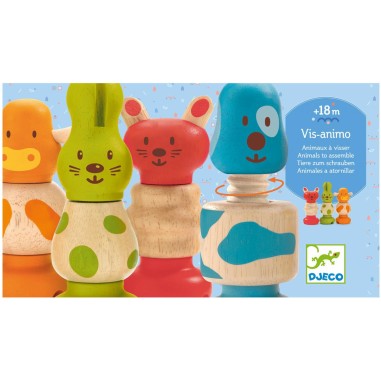 Vis-animo - jouet d'éveil pour enfant à visser - Djeco Vis-animo - jouet d'éveil pour enfant à visser - Djeco