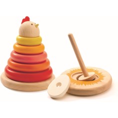 Cachempil maman poule - jouet d'éveil à empiler - Djeco 2