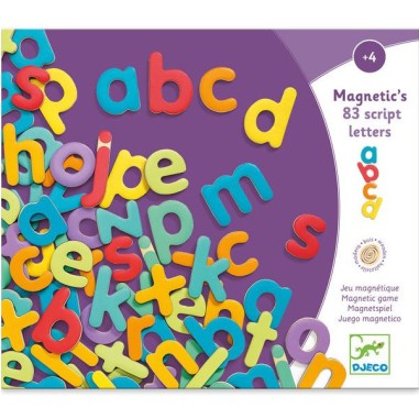 83 lettres en bois - tableau et magnets - Djeco 83 lettres en bois - tableau et magnets - Djeco