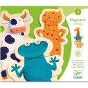 Jeu magnétique bois crazy animaux - tableau et magnets - Djeco