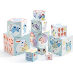 BabyBloki Cubes à Empiler - Baby blanc Djeco 2