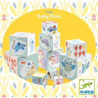 BabyBloki Cubes à Empiler - Baby blanc Djeco BabyBloki Cubes à Empiler - Baby blanc Djeco