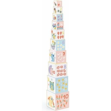 BabyBloki Cubes à Empiler - Baby blanc Djeco BabyBloki Cubes à Empiler - Baby blanc Djeco