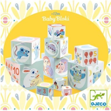 BabyBloki Cubes à Empiler - Baby blanc Djeco BabyBloki Cubes à Empiler - Baby blanc Djeco