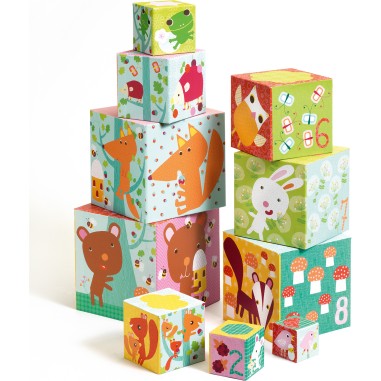 Cubes à empiler la forêt - jouet d'éveil enfant - Djeco Cubes à empiler la forêt - jouet d'éveil enfant - Djeco