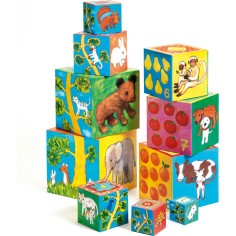Cubes à empiler mes amis - jouet d'éveil enfant - Djeco 2