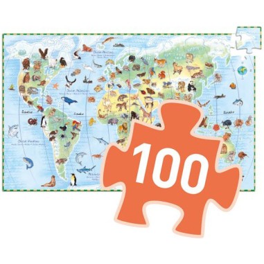Puzzle Observation - Les animaux du monde - 100 pièces - Jeux classiques - Jeux de société - Djeco Puzzle Observation - Les animaux du monde - 100 pièces - Jeux classiques - Jeux de société - Djeco