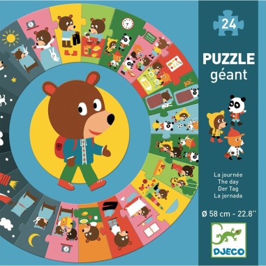 Puzzle Geant - La Journée - Jeux de société Enfants - Djeco Puzzle Geant - La Journée - Jeux de société Enfants - Djeco
