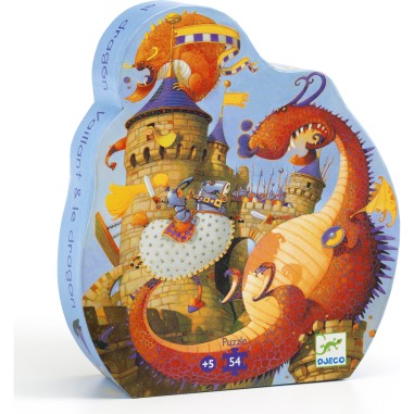 Puzzle silhouette - Vaillant et le dragon - Jeux classiques - Djeco