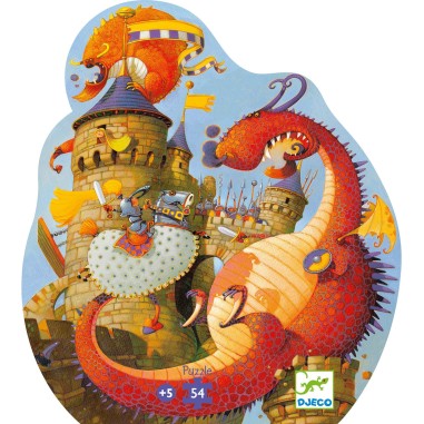 Puzzle silhouette - Vaillant et le dragon - Jeux classiques - Djeco Puzzle silhouette - Vaillant et le dragon - Jeux classiques - Djeco