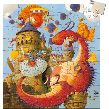 Puzzle silhouette - Vaillant et le dragon - Jeux classiques - Djeco Puzzle silhouette - Vaillant et le dragon - Jeux classiques - Djeco