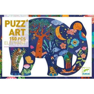 Puzz'Art - Éléphant - 150 pièces - Jeux classiques - Djeco Puzz'Art - Éléphant - 150 pièces - Jeux classiques - Djeco
