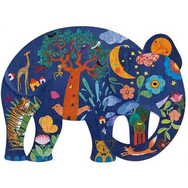 Puzz'Art - Éléphant - 150 pièces - Jeux classiques - Djeco Puzz'Art - Éléphant - 150 pièces - Jeux classiques - Djeco