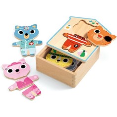 Puzzles Bois - Dressup Mix- 18 pièces - Djeco 2
