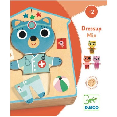 Puzzles Bois - Dressup Mix- 18 pièces - Djeco Puzzles Bois - Dressup Mix- 18 pièces - Djeco