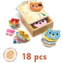 Puzzles Bois - Dressup Mix- 18 pièces - Djeco Puzzles Bois - Dressup Mix- 18 pièces - Djeco