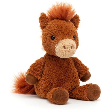 Peluche Poney Rouge Laisse - Taille 30cm - Les Poneys Ponytails - Peluches  de très grande qualité