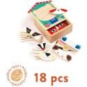 Puzzle apprentissage 18 pièces en bois : face djeco - Djeco