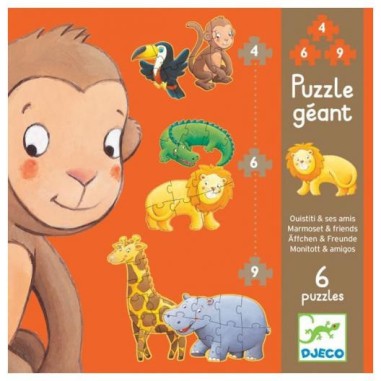 Puzzle geant Ouistiti et ses amis - Jeux classiques - Jeux de société - Djeco Puzzle geant Ouistiti et ses amis - Jeux classiques - Jeux de société - Djeco