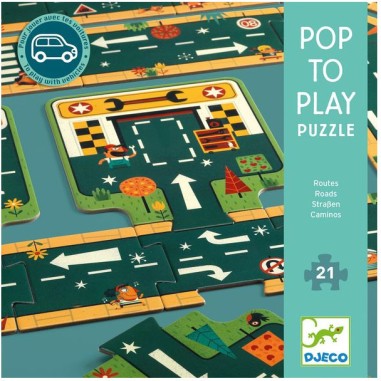 Pop to Play : Routes 21 Pièces - Jeux enfants - Djeco Pop to Play : Routes 21 Pièces - Jeux enfants - Djeco