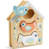 Jouet Encastrable en Bois Babybirdi Cabane Oiseaux Djeco