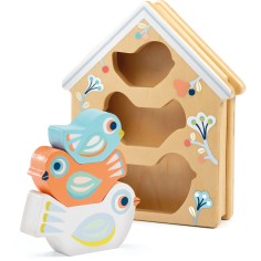 Jouet Encastrable en Bois Babybirdi Cabane Oiseaux Djeco 2