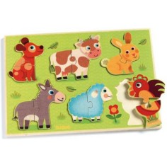Puzzle coucou prairie - jouet d'éveil à encastrer - Djeco 2