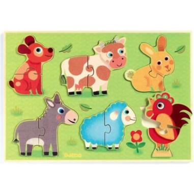 Puzzle coucou prairie - jouet d'éveil à encastrer - Djeco Puzzle coucou prairie - jouet d'éveil à encastrer - Djeco