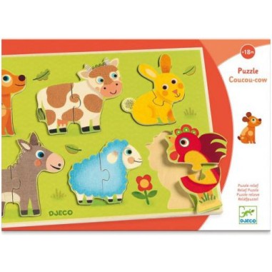 Puzzle coucou prairie - jouet d'éveil à encastrer - Djeco Puzzle coucou prairie - jouet d'éveil à encastrer - Djeco