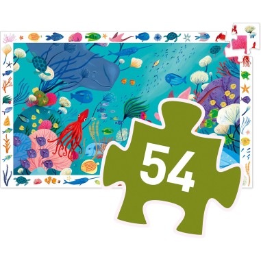 Djeco - Puzzle observation - Aquatique - 54 pcs - Fsc Mix Djeco - Puzzle observation - Aquatique - 54 pcs - Fsc Mix