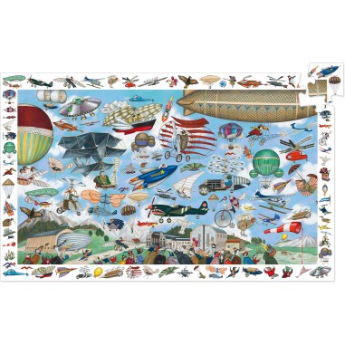 Puzzle observation Aéro club - avions - enfant 200 pièces Djeco