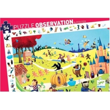 Puzzle observation - Les contes - 54 pièces - Jeux classiques - Jeux de société - Djeco Puzzle observation - Les contes - 54 pièces - Jeux classiques - Jeux de société - Djeco