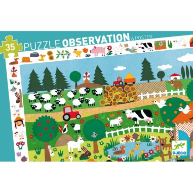 Puzzle 35 pièces - puzzle observation : la ferme - djeco - Djeco Puzzle 35 pièces - puzzle observation : la ferme - djeco - Djeco