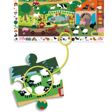 Puzzle 35 pièces - puzzle observation : la ferme - djeco - Djeco Puzzle 35 pièces - puzzle observation : la ferme - djeco - Djeco