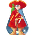 Puzzle silhouette - Le pirate et son trésor- 36 pièces - Jeux classiques - Jeux de société - Djeco